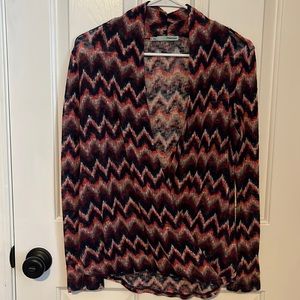 Maurice’s long sleeve top with bold zig zag patterns.